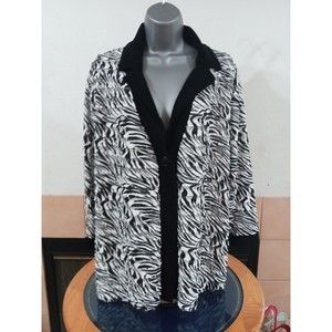 Slinky Brand women's top black and white ruffled size 1X